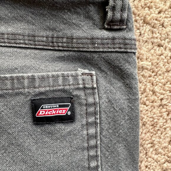 Dickies Pants Mens 40x29 High Rise Carpenter Straight Leg Grey Canvas - Picture 6 of 13